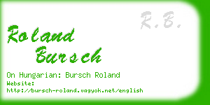 roland bursch business card